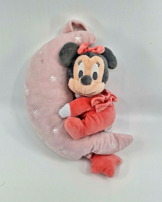  - minnie souris - peluche musicale lune rose 